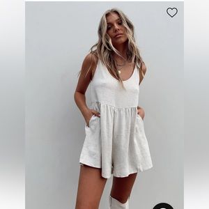 Princess Polly- Tay Romper in Beige